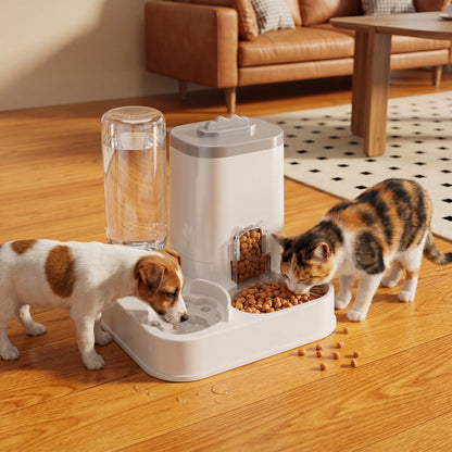 2-In-1 Gravity Pet Feeder and Water Dispenser - Convenient and Hassle-Free Design
